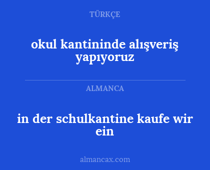in der schulkantine kaufe wir ein - okul kantininde alışveriş yapıyoruz