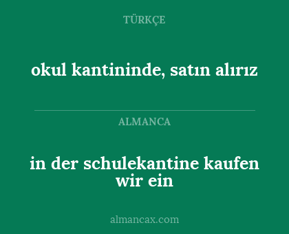 in der schulekantine kaufen wir ein - okul kantininde, satın alırız