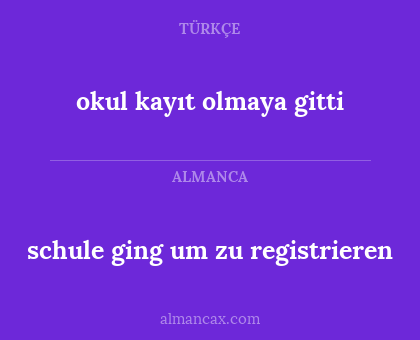 okul kayıt olmaya gitti - schule ging um zu registrieren