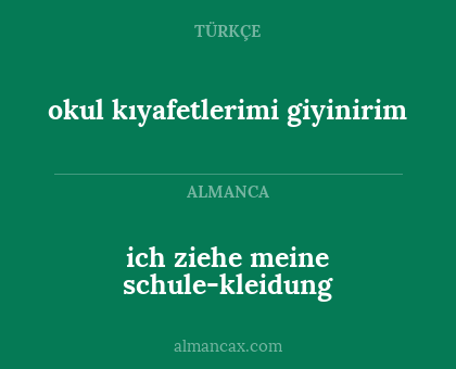 okul kıyafetlerimi giyinirim - ich ziehe meine schule-kleidung