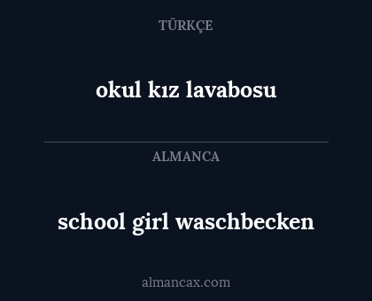okul kız lavabosu - school girl waschbecken