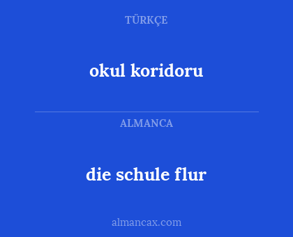 die schule flur - okul koridoru