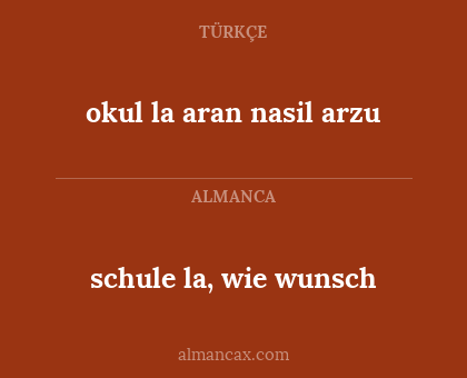 okul la aran nasil arzu - schule la, wie wunsch