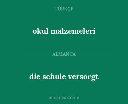 okul malzemeleri - die schule versorgt