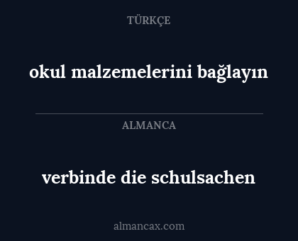 verbinde die schulsachen - okul malzemelerini bağlayın