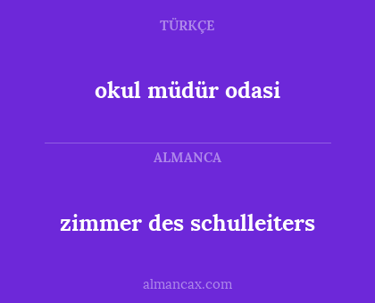 okul müdür odasi - zimmer des schulleiters