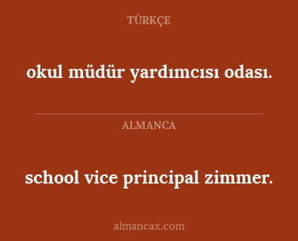 okul müdür yardımcısı odası. - school vice principal zimmer.