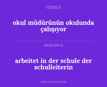 okul müdürünün okulunda çalışıyor - arbeitet in der schule der schulleiterin