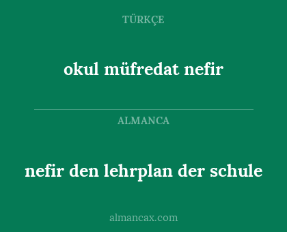 nefir den lehrplan der schule - okul müfredat nefir