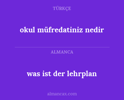 was ist der lehrplan - okul müfredatiniz nedir