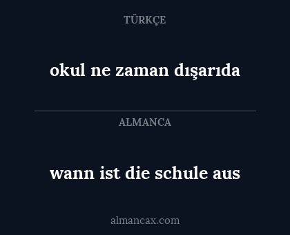 okul ne zaman dışarıda - wann ist die schule aus