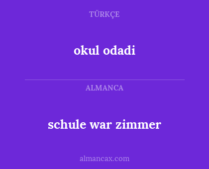 okul odadi - schule war zimmer