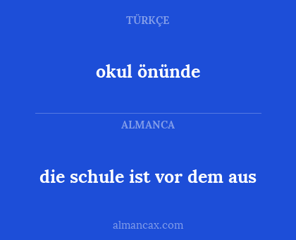 okul önünde - die schule ist vor dem aus