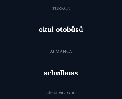 schulbuss - okul otobüsü