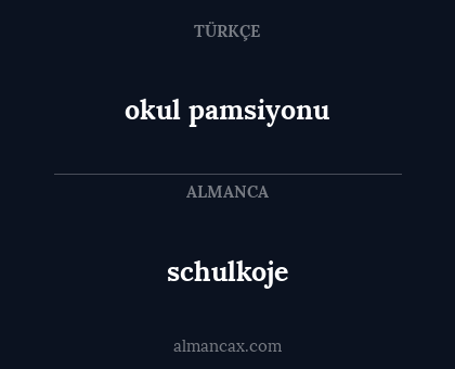 schulkoje - okul pamsiyonu