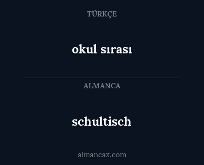 okul sırası - schultisch