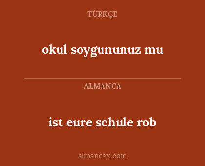 okul soygununuz mu - ist eure schule rob