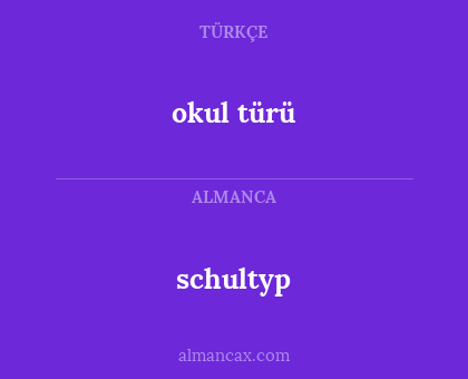 schultyp - okul türü