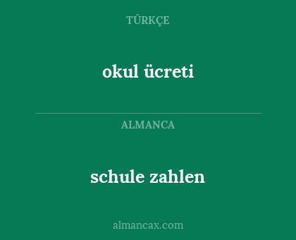 okul ücreti - schule zahlen
