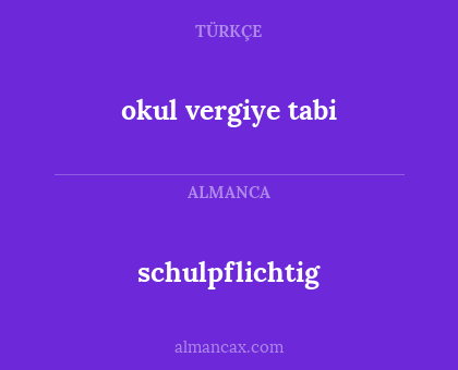 okul vergiye tabi - schulpflichtig