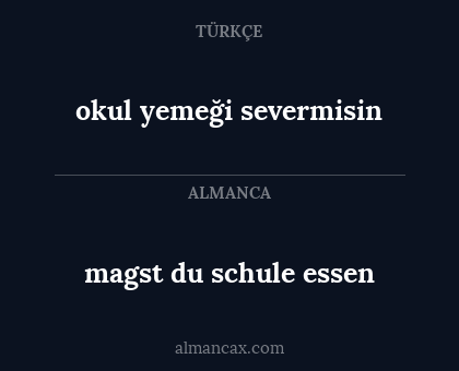 magst du schule essen - okul yemeği severmisin
