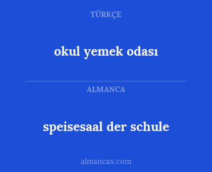 speisesaal der schule - okul yemek odası