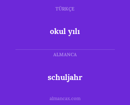 okul yılı - schuljahr