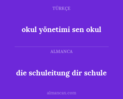 okul yönetimi sen okul - die schuleitung dir schule