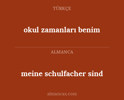 okul zamanları benim - meine schulfacher sind