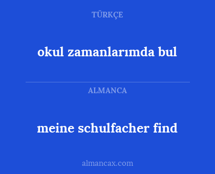okul zamanlarımda bul - meine schulfacher find