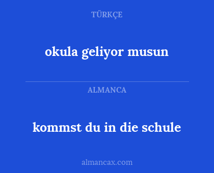 kommst du in die schule - okula geliyor musun