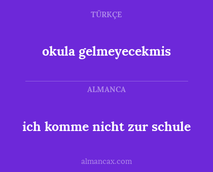 okula gelmeyecekmis - ich komme nicht zur schule
