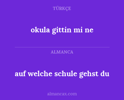 okula gittin mi ne - auf welche schule gehst du