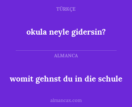 okula neyle gidersin? - womit gehnst du in die schule