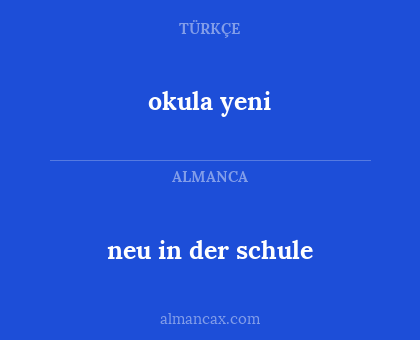 neu in der schule - okula yeni
