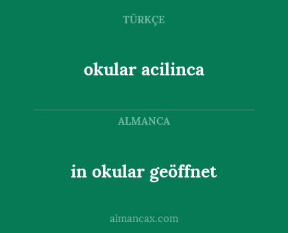okular acilinca - in okular geöffnet