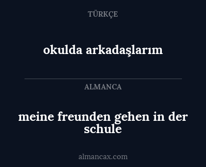 meine freunden gehen in der schule - okulda arkadaşlarım
