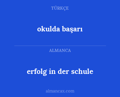 erfolg in der schule - okulda başarı