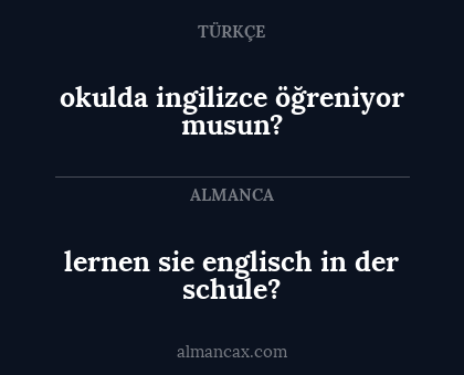 lernen sie englisch in der schule? - okulda ingilizce öğreniyor musun?