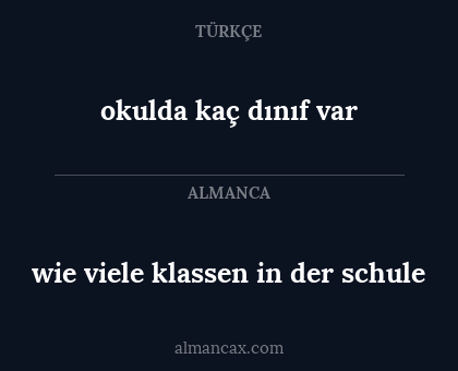 okulda kaç dınıf var - wie viele klassen in der schule