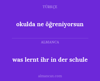 was lernt ihr in der schule - okulda ne öğreniyorsun
