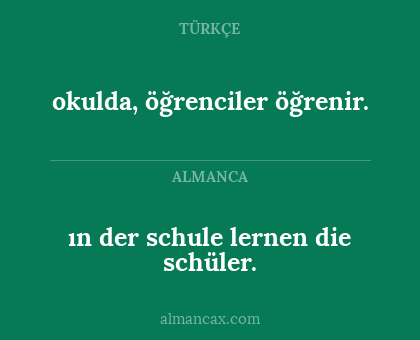 ın der schule lernen die schüler. - okulda, öğrenciler öğrenir.