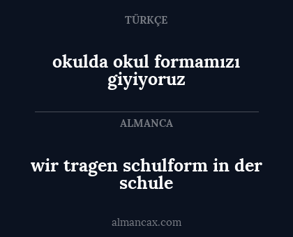 okulda okul formamızı giyiyoruz - wir tragen schulform in der schule