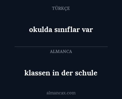 klassen in der schule - okulda sınıflar var