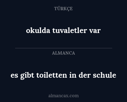 es gibt toiletten in der schule - okulda tuvaletler var