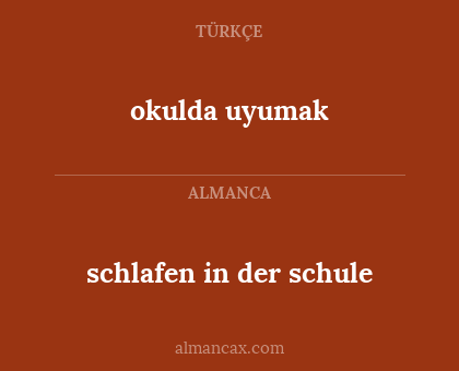 okulda uyumak - schlafen in der schule