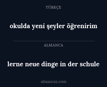 lerne neue dinge in der schule - okulda yeni şeyler öğrenirim