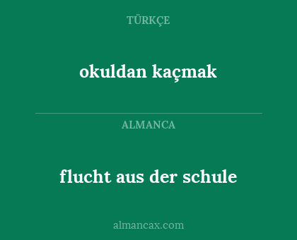okuldan kaçmak - flucht aus der schule