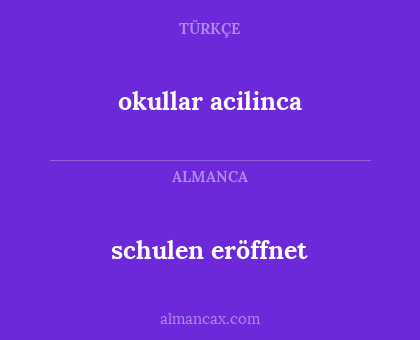 okullar acilinca - schulen eröffnet