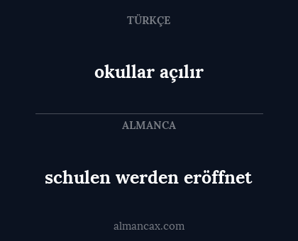 okullar açılır - schulen werden eröffnet